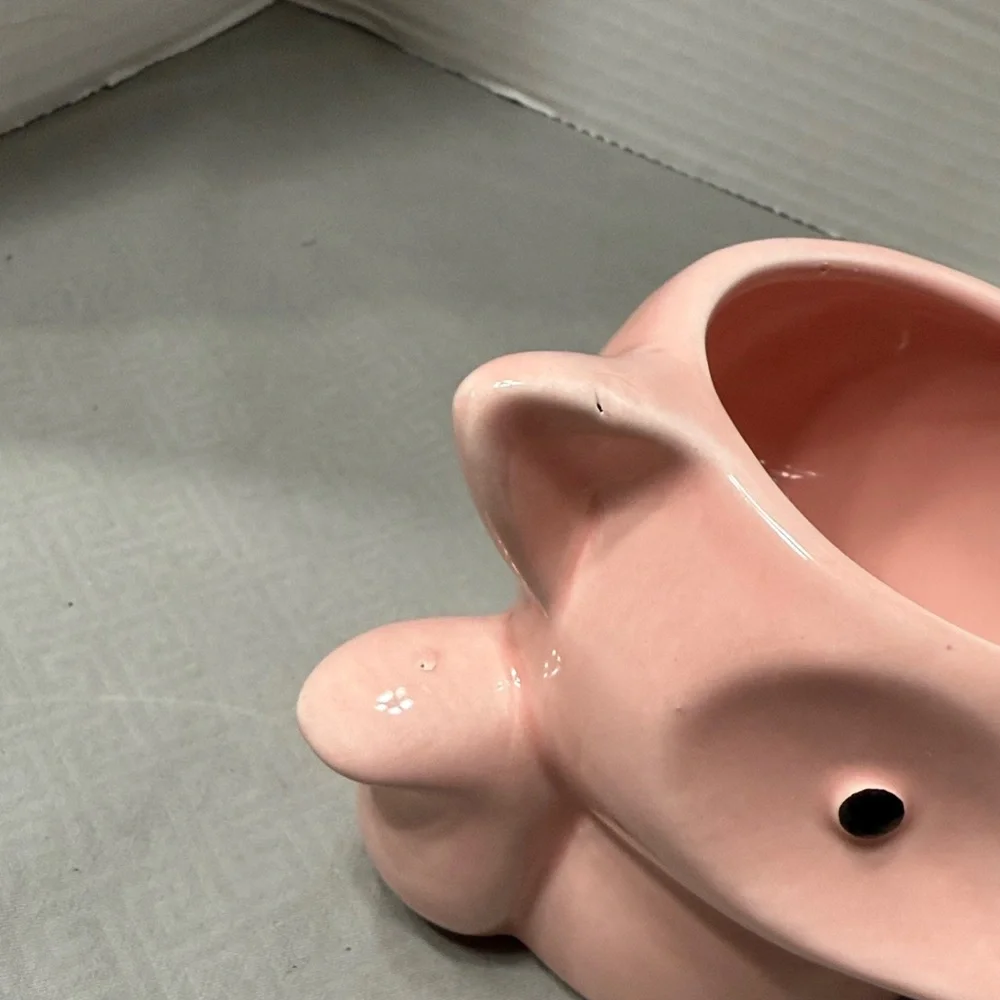 Set of 3 Fox Shaped Ceramic Planters Pink Blue Cream Small Potted or Air Plants